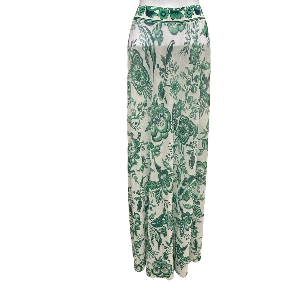 Shapecurve Women 5X Green White Floral Maxi Skirt Plus Size High Waist Stretch